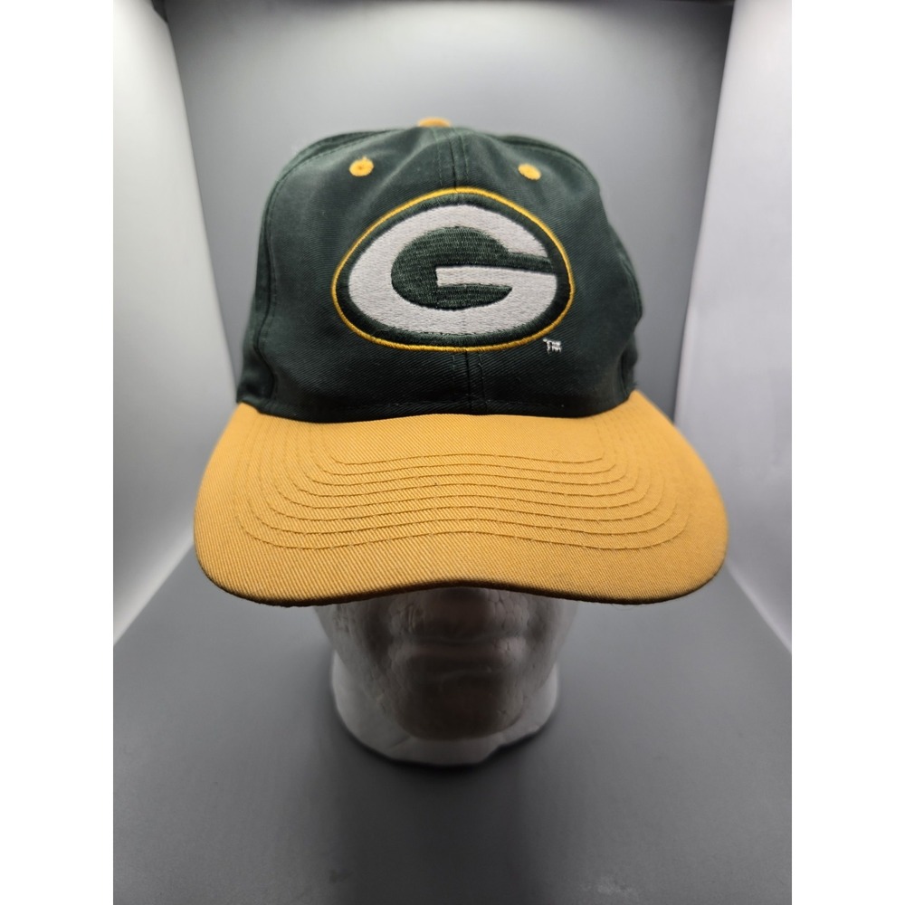 VTG Green Bay Packers Snapback Hat NFL Football Logo 7 Green‎ Yellow Cap